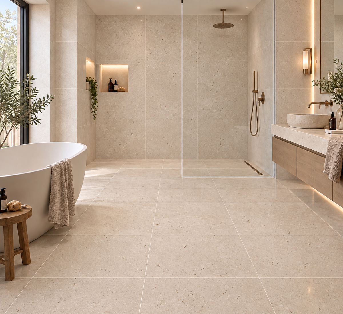 Fossil Light Marble Honed 60x60cm x 20mm