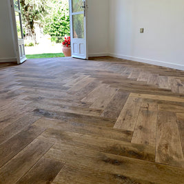 Farm Antique Engineered Herringbone, medium oiled engineered wood flooring at Irwin Tiles