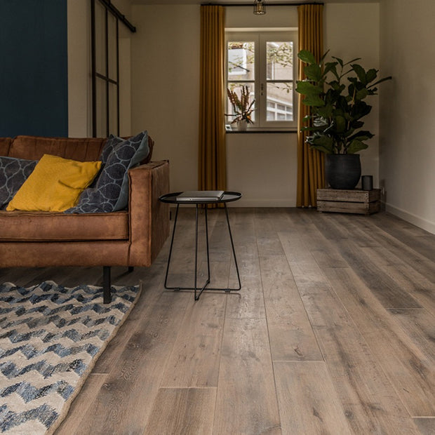 Farm Traditions Plank 190mm, dark oiled engineered wood flooring at Irwin Tiles