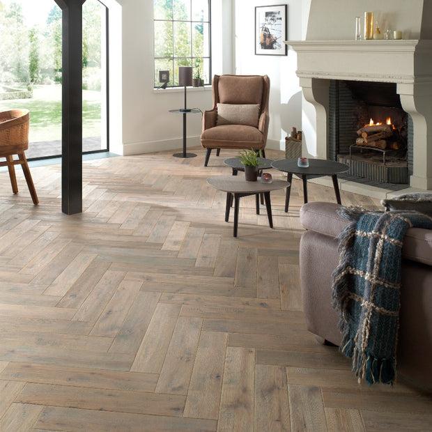 Farm Traditions Engineered Herringbone, engineered wood flooring at Irwin Tiles