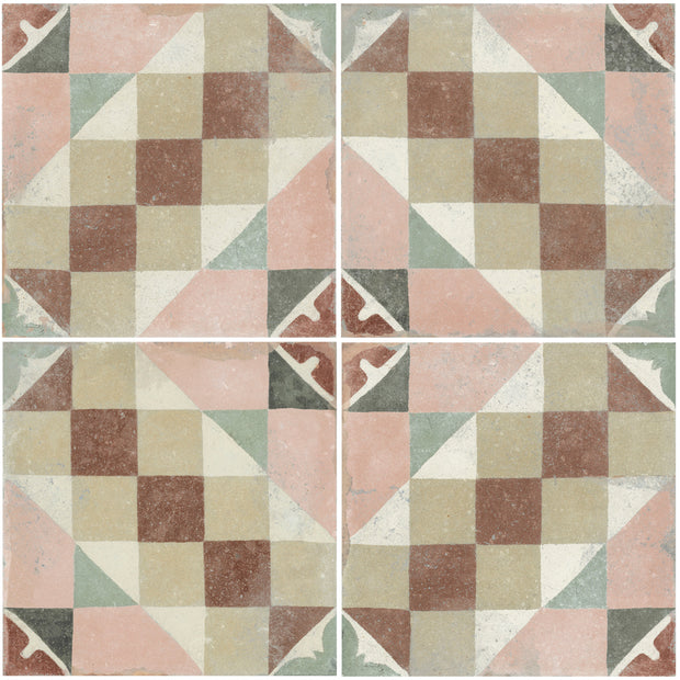 Favara 22.3 x 22.3cm, multi-colour matt tile at Irwin Tiles, view 9