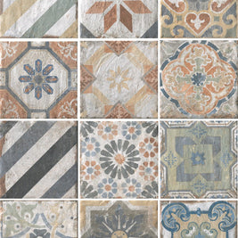 Finca Vigia 20x20cm tile, multi-colour matt, at Irwin Tiles