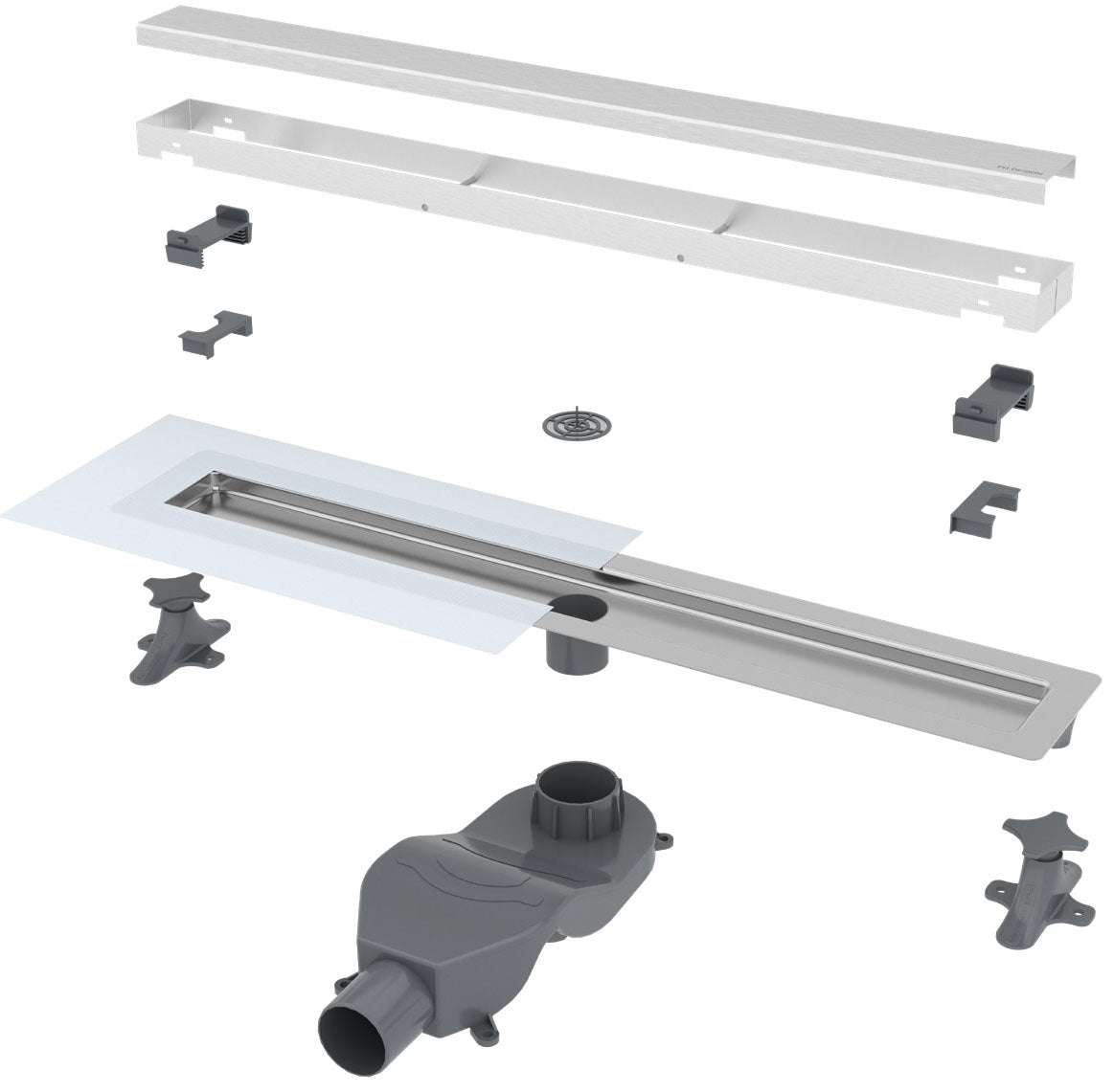Fixplus Premium Shower Linear Drain Matt Black, shower drain for wetroom and shower installations at Irwin Tiles