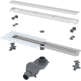 Fixplus Premium Shower Linear Drain Matt Black, shower drain for wetroom and shower installations at Irwin Tiles