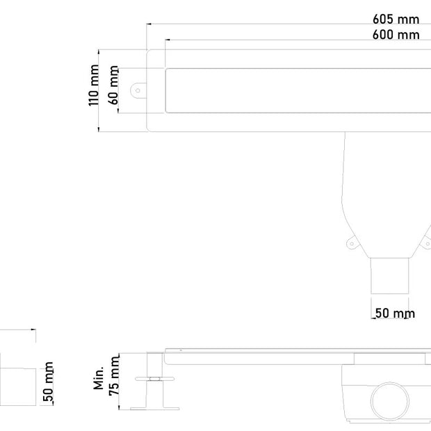 Fixplus Premium Shower Linear Drain Satin Bronze, shower drain at Irwin Tiles