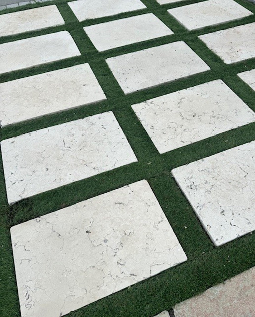 Fossil Tumbled Marble Paver 60x40cm, natural stone paving at Irwin Tiles