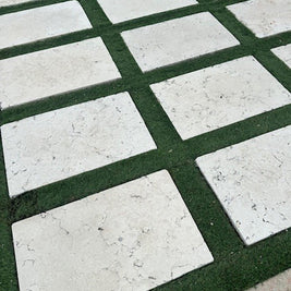 Fossil Tumbled Marble Paver 60x40cm, natural stone paving at Irwin Tiles