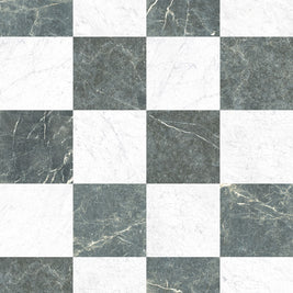 Francia Verde & Marmi Carrara Chequered 30x30cm, porcelain tile at Irwin Tiles