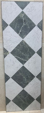 Francia Verde & Marmi Carrara Chequered 30x30cm, matt tile at Irwin Tiles