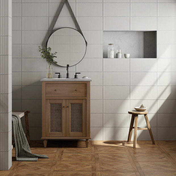 Loft White 20 x 40cm wall tile, matt, at Irwin Tiles