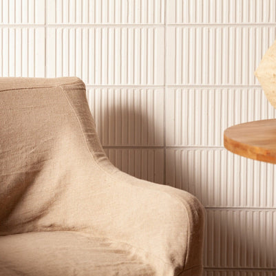Loft White 20 x 40cm, matt wall tile for feature walls at Irwin Tiles