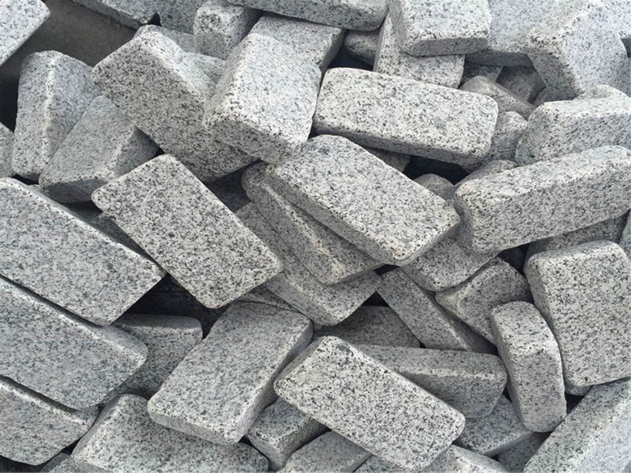 Silver Granite Tumbled Cobbles 20x10cmx5cm, paving at Irwin Tiles