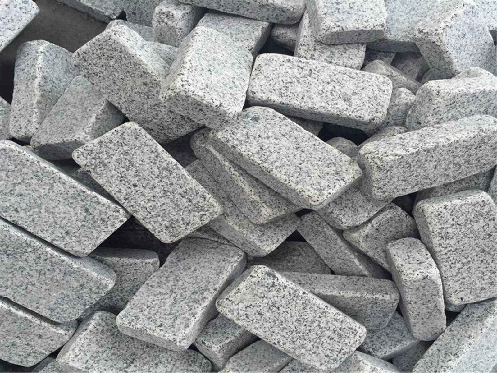 Silver Granite Tumbled Cobbles 20x10cmx5cm, paving at Irwin Tiles