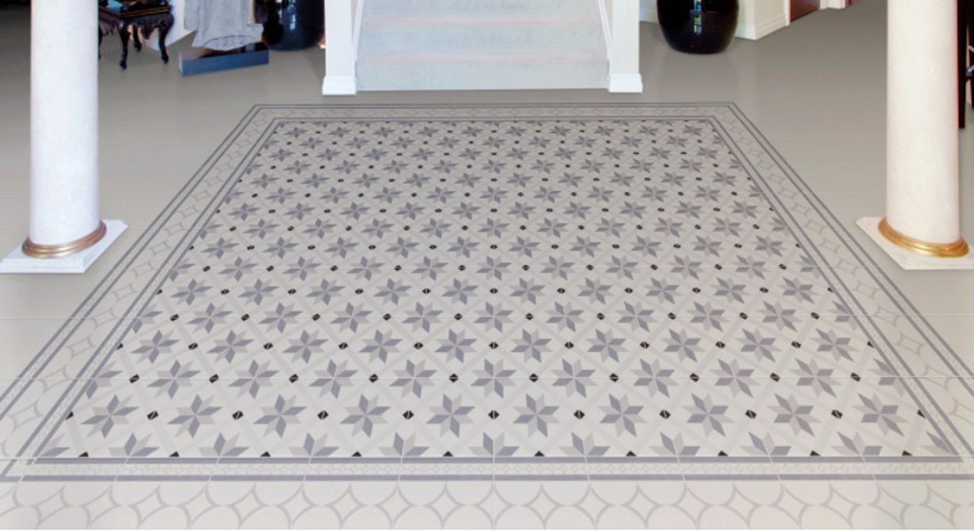 Genova Azul 22.5 x 22.5cm, porcelain tile at Irwin Tiles