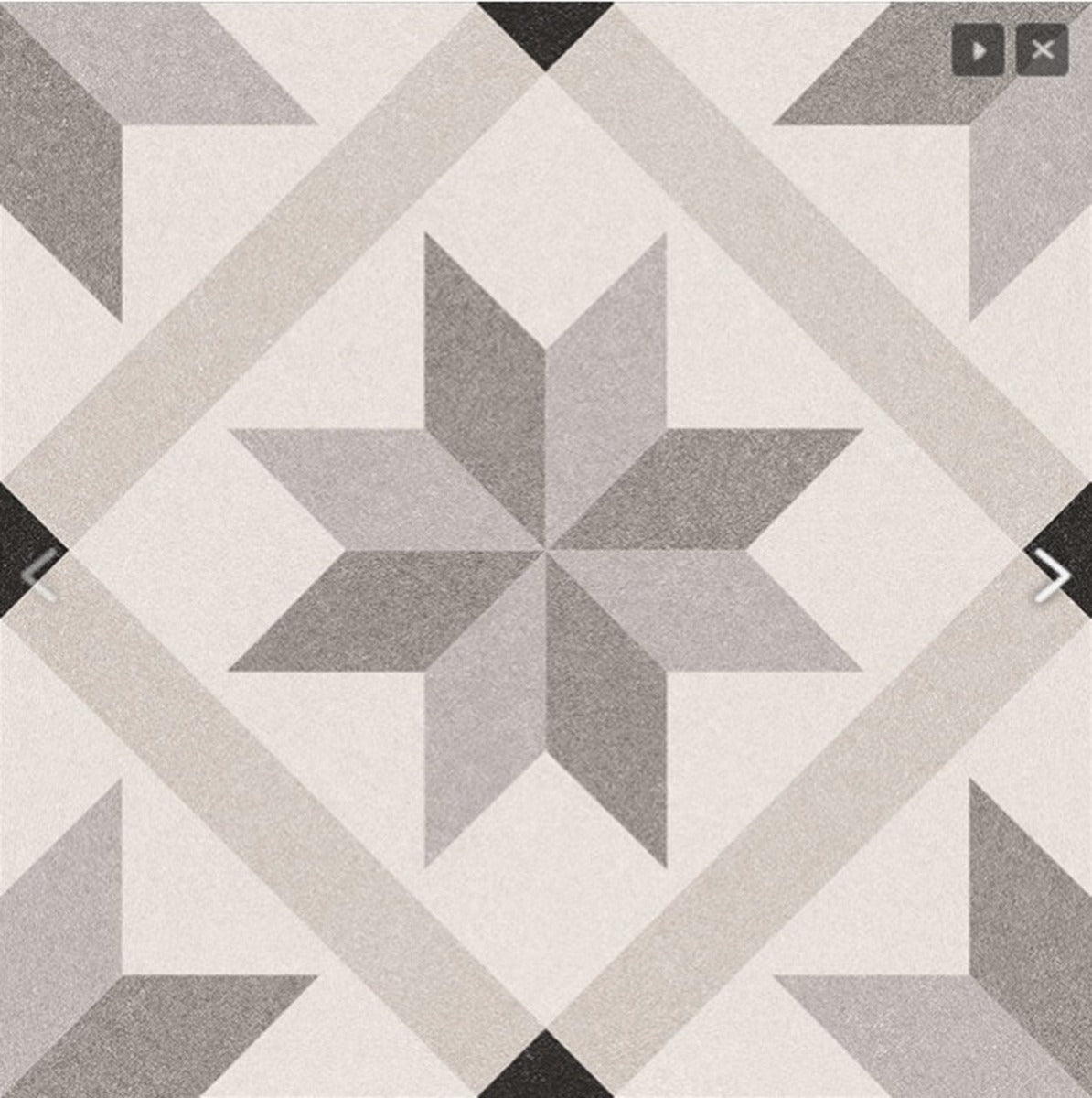 Genova Gris Pattern Tile 22.5 x 22.5cm, matt tile at Irwin Tiles