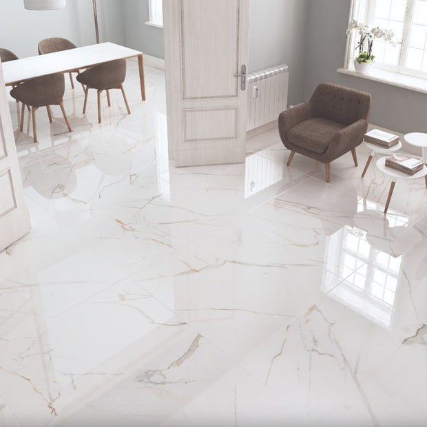 Golden Blanco 120 x 120cm, gloss tile at Irwin Tiles