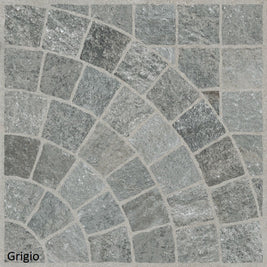 Valeria Grigio Arco (Cobble-Look with Arch) 60 x 60 x 2cm, matt paving at Irwin Tiles
