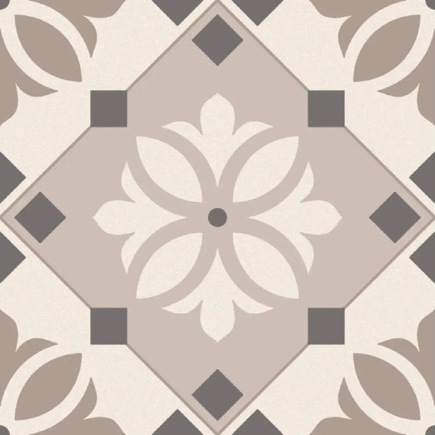 Gris Hidra Pattern 22.5 x 22.5cm, matt tile at Irwin Tiles