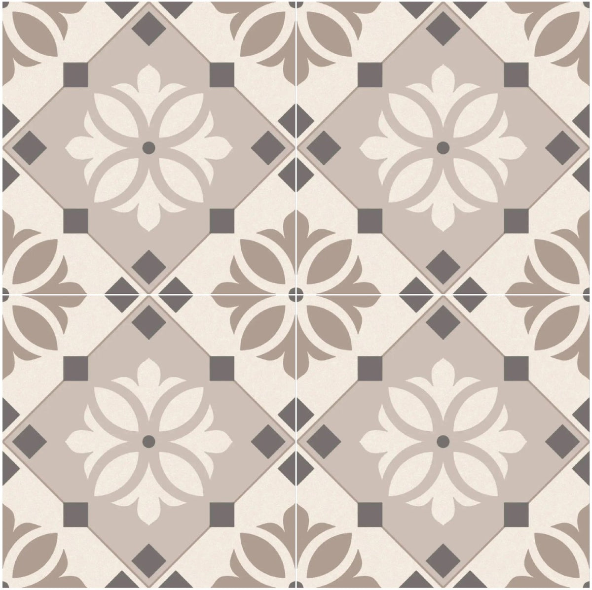 Gris Hidra Pattern 22.5 x 22.5cm, porcelain tile at Irwin Tiles