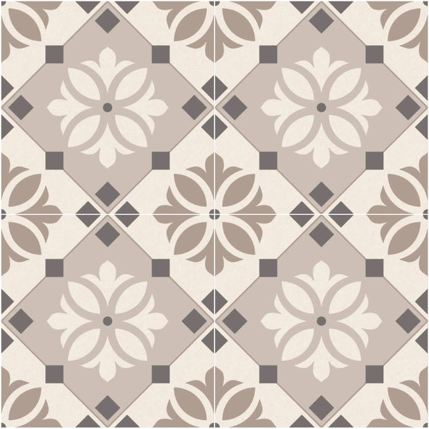 Gris Hidra Pattern 22.5 x 22.5cm, porcelain tile at Irwin Tiles
