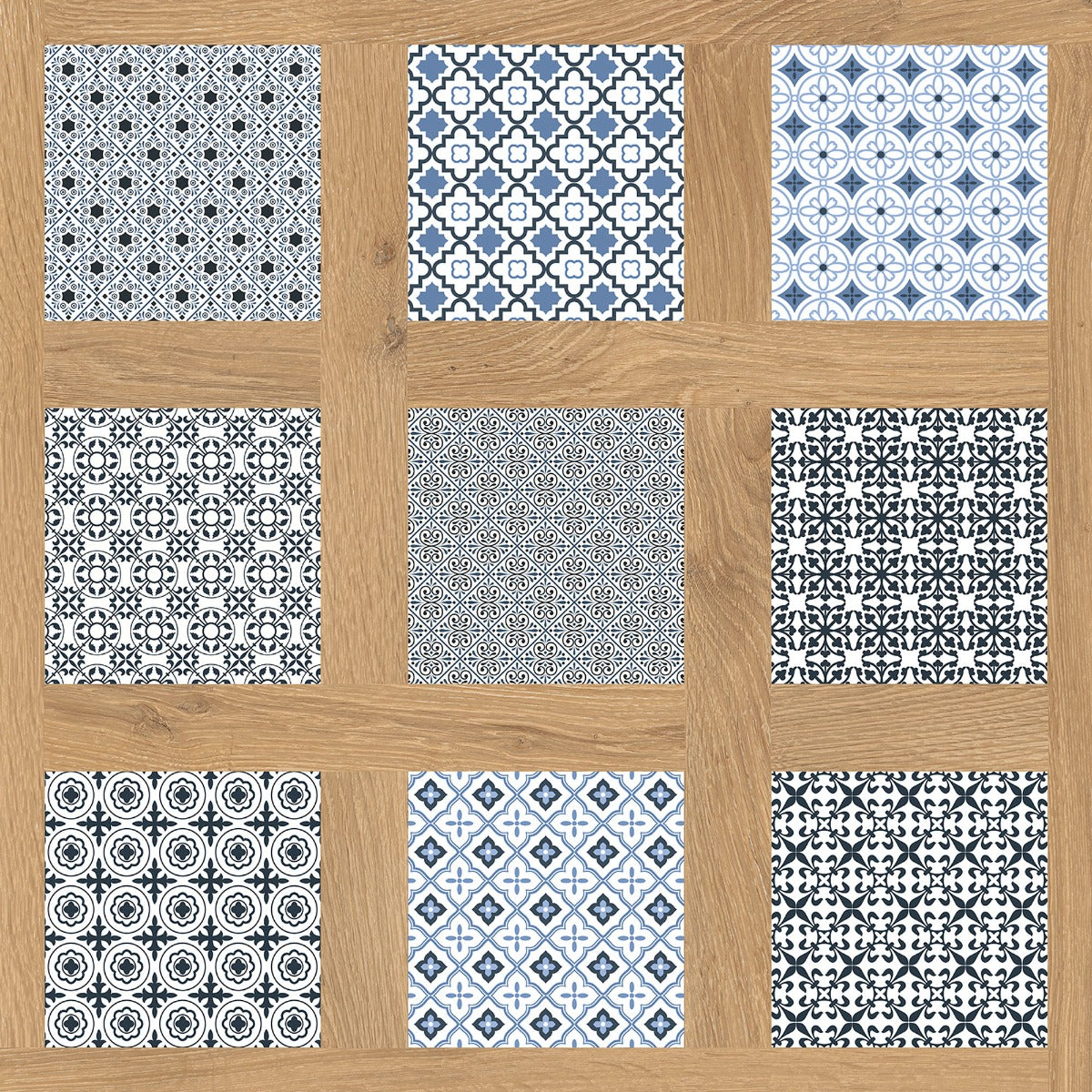 Groove Cassettone Majolica 80x80cm, porcelain tile sold by the box at Irwin Tiles
