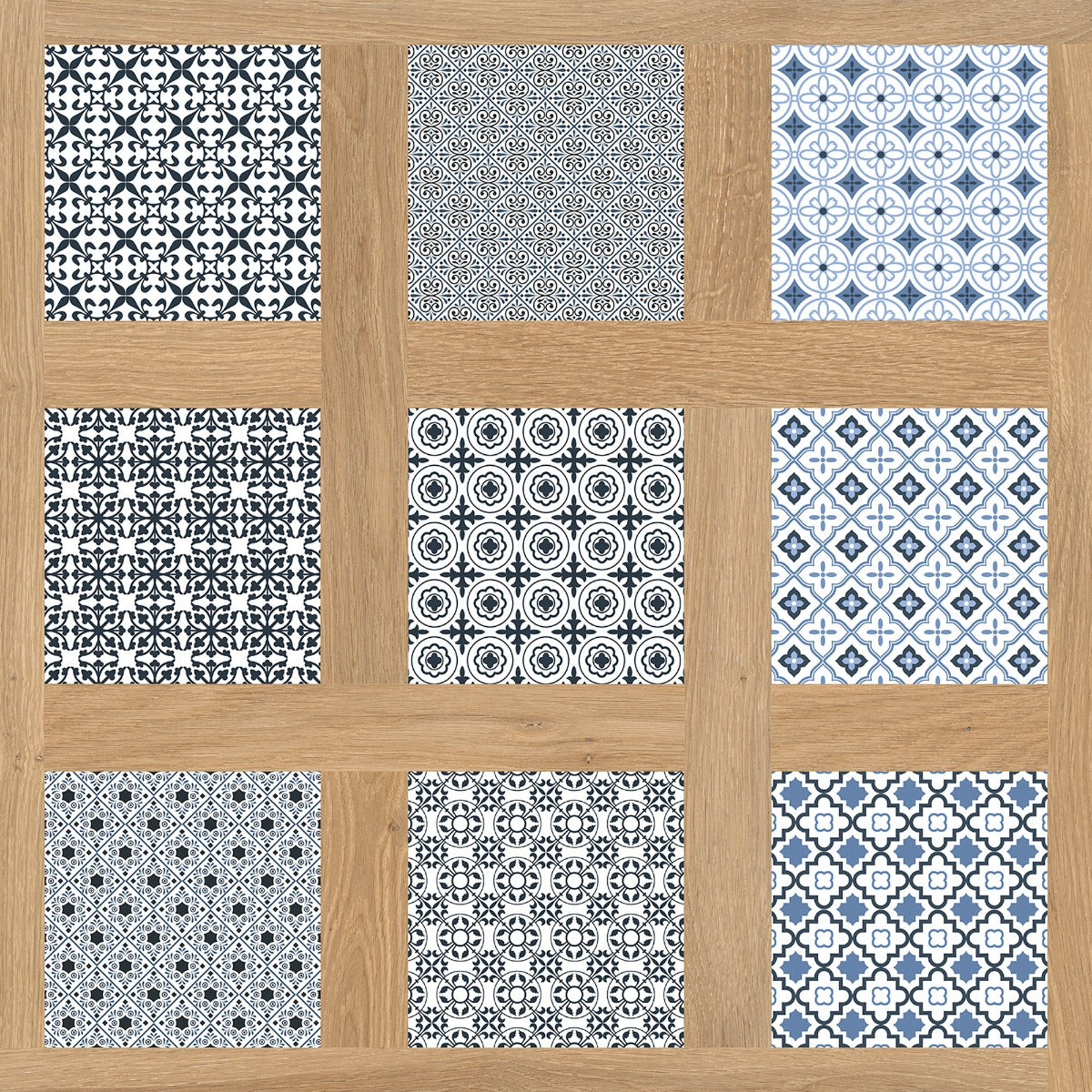 Groove Cassettone Majolica 80x80cm, matt porcelain tile for bathroom and other wet floors at Irwin Tiles