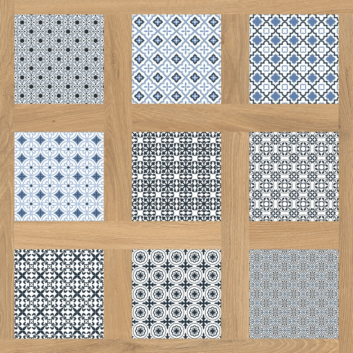 Groove Cassettone Majolica 80x80cm, porcelain tile at Irwin Tiles