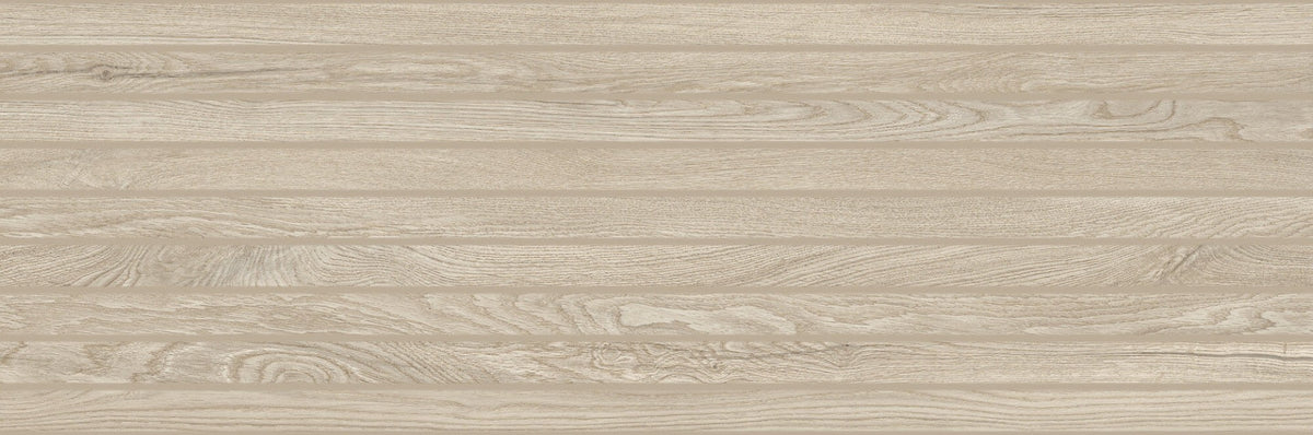 Grow Taupe Ribbed 33 x 100cm, matt tile at Irwin Tiles