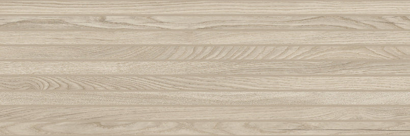 Grow Taupe Ribbed 33 x 100cm, matt ceramic tile for feature walls at Irwin Tiles