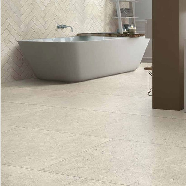 Hampton Old White Tumbled 7.5 x 30cm, porcelain tile at Irwin Tiles