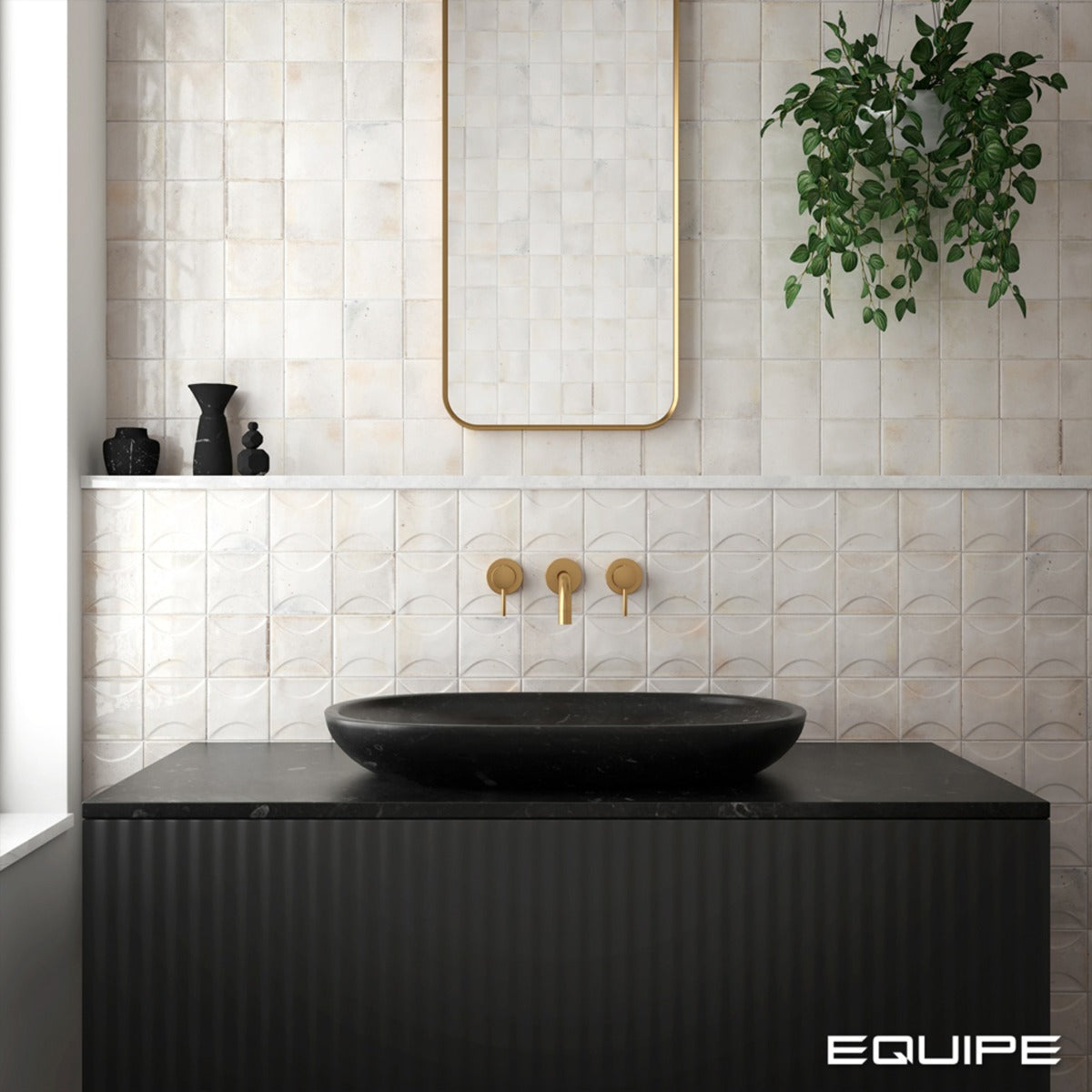 Hanoi White 10x10cm, gloss tile for kitchens, bathrooms and hallways at Irwin Tiles