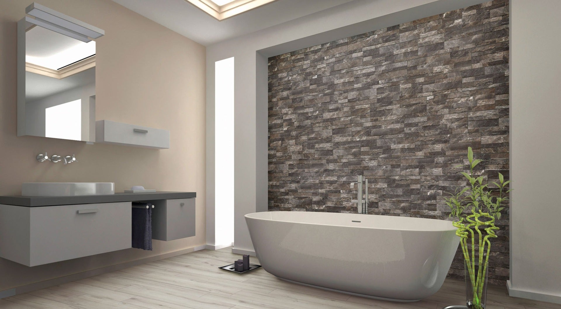 Gioia Greige 15 x 61cm, porcelain tile at Irwin Tiles