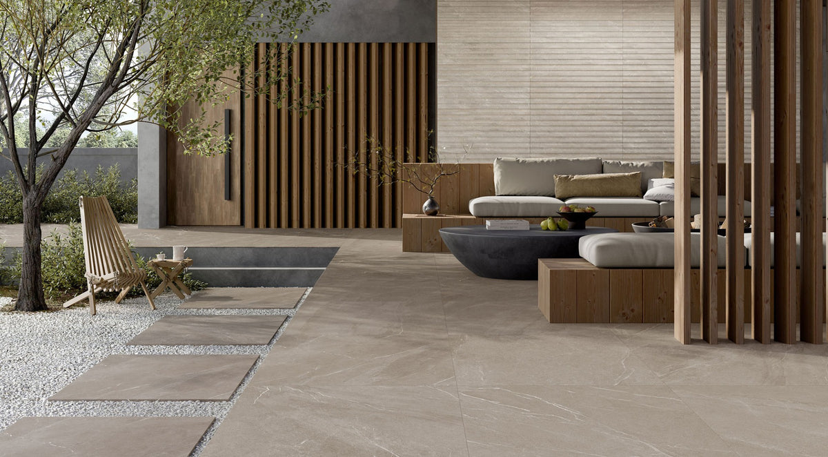 Angers Taupe 100 x 100cm, slate look tile at Irwin Tiles