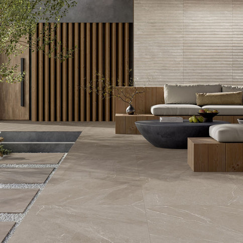 Angers Taupe 100 x 100cm, slate look tile at Irwin Tiles