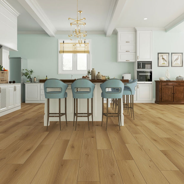 Helicon Caramel Waterproof Laminate 10mm, medium laminate flooring at Irwin Tiles