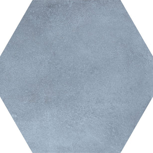 Hex Sky (Plain) 25x22cm, matt porcelain tile for feature walls at Irwin Tiles