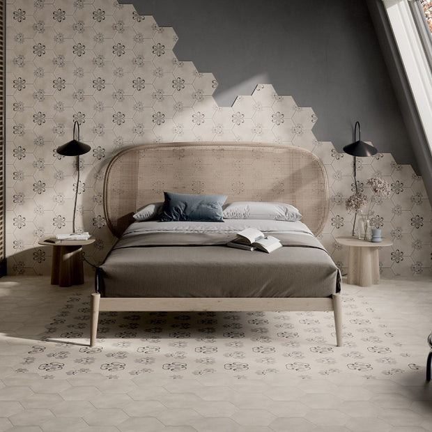 Hex Lily Beige 25x22cm, matt tile at Irwin Tiles
