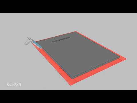 SolidSoft Rectangular Concrete Flexible Shower Tray Linear Drain, flexible shower tray for tiled at Irwin Tiles, view 7