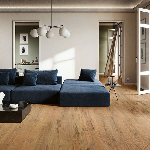 Rovere Antico 20 x 120cm, light wood effect matt tile at Irwin Tiles