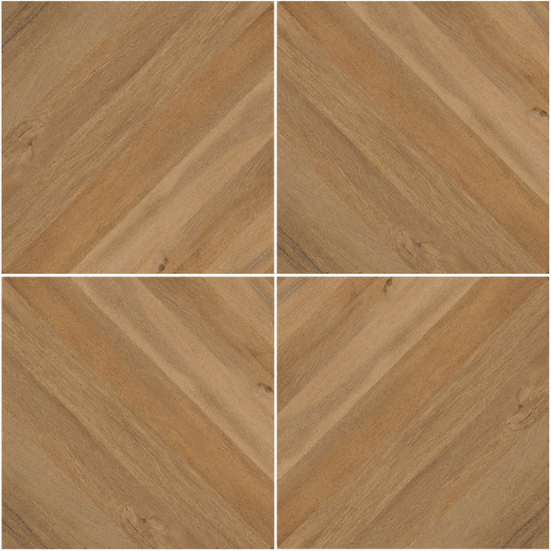 Intreccio Leccio Oliato 60x60cm, dark wood effect matt tile at Irwin Tiles