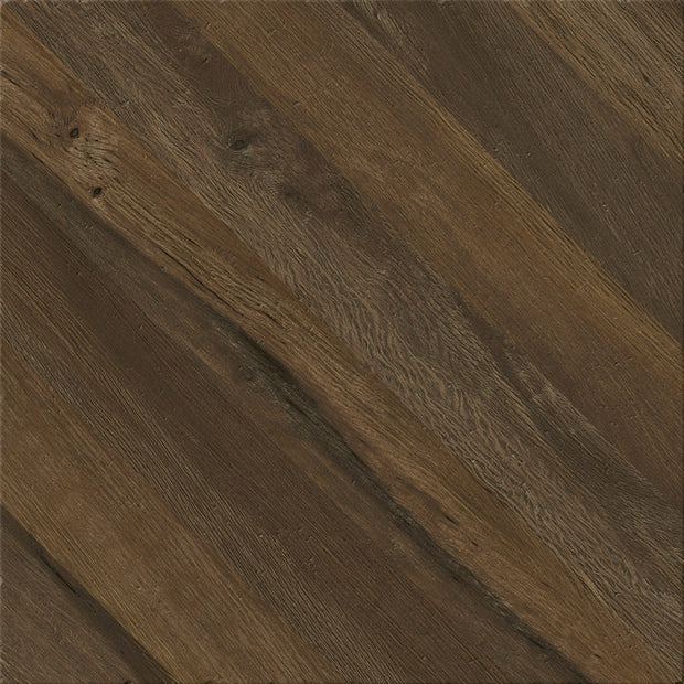 Intreccio Leccio Vernicato 60x60cm, dark wood effect matt tile at Irwin Tiles