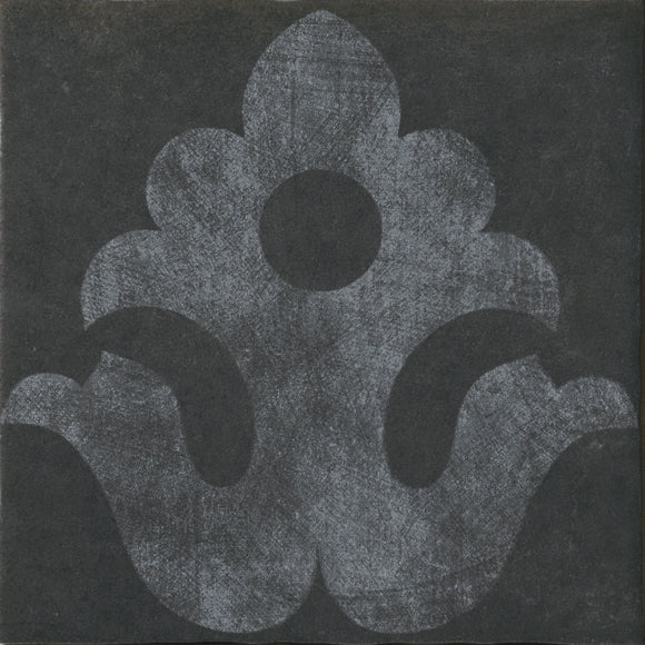 Decor Canali 20x20cm floor tile, black matt, at Irwin Tiles