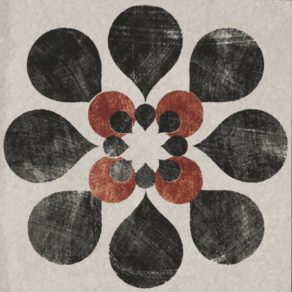 Decor Canali 20x20cm, black matt floor tile at Irwin Tiles
