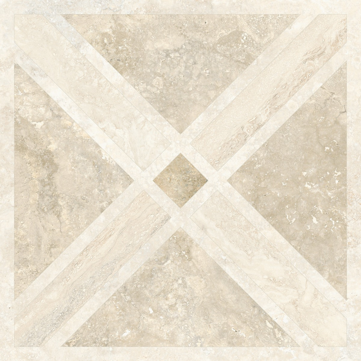 Invictus Cross Deco Matt 60x60cm, beige floor tile from Irwin Tiles, Co. Monaghan