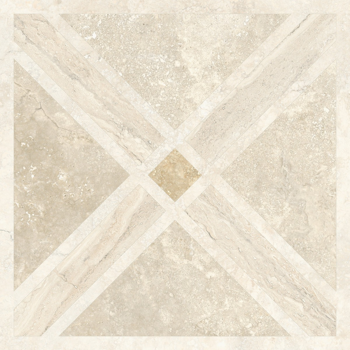 Invictus Cross Deco Matt 60x60cm floor tile, beige, at Irwin Tiles