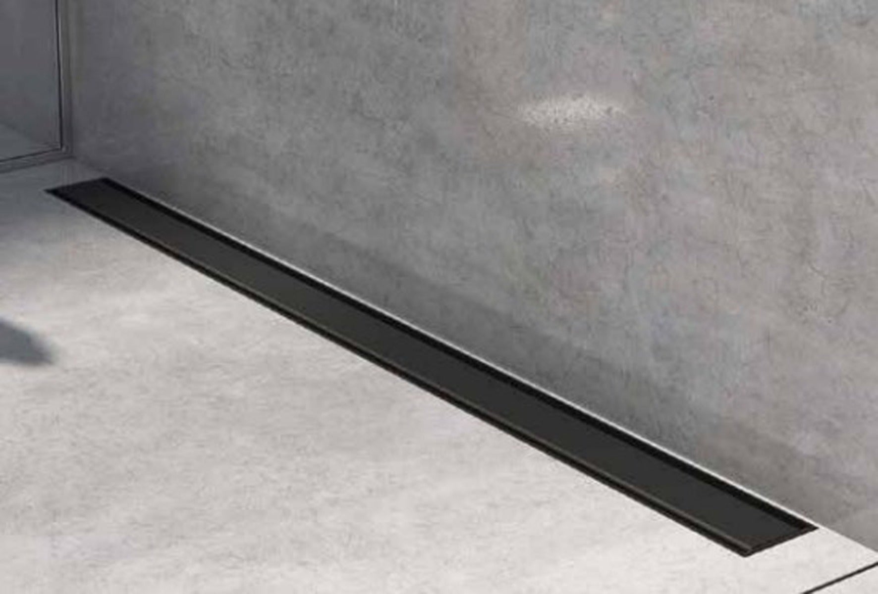Fixplus Premium Shower Linear Drain Matt Black, shower drain at Irwin Tiles, view 6