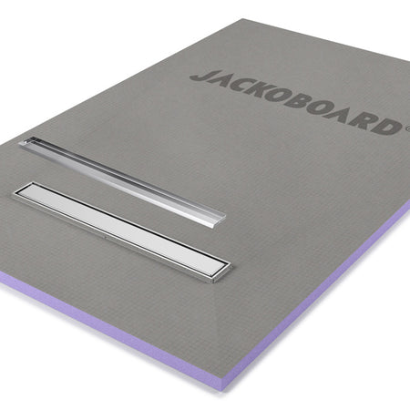 Jackoboard Aqua Line Easy Shower Base (Linear Drain) 1600x900x30mm, shower base available online at Irwin Tiles