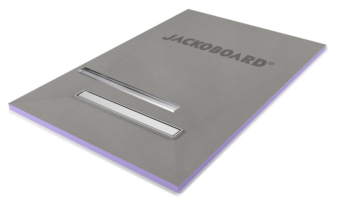 Jackoboard Aqua Line Easy Shower Base (Linear Drain) 900x900x30mm w / Hor. Drain, shower base from Irwin Tiles, Co. Monaghan