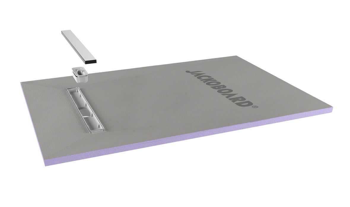 Jackoboard Aqua Line Easy Shower Base (Linear Drain) 1600x900x30mm, shower base at Irwin Tiles, view 6