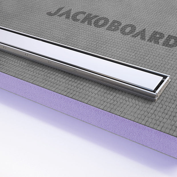 Jackoboard Aqua Line Easy Shower Base (Linear Drain) 900x900x30mm w / Hor. Drain, shower base for tiled at Irwin Tiles